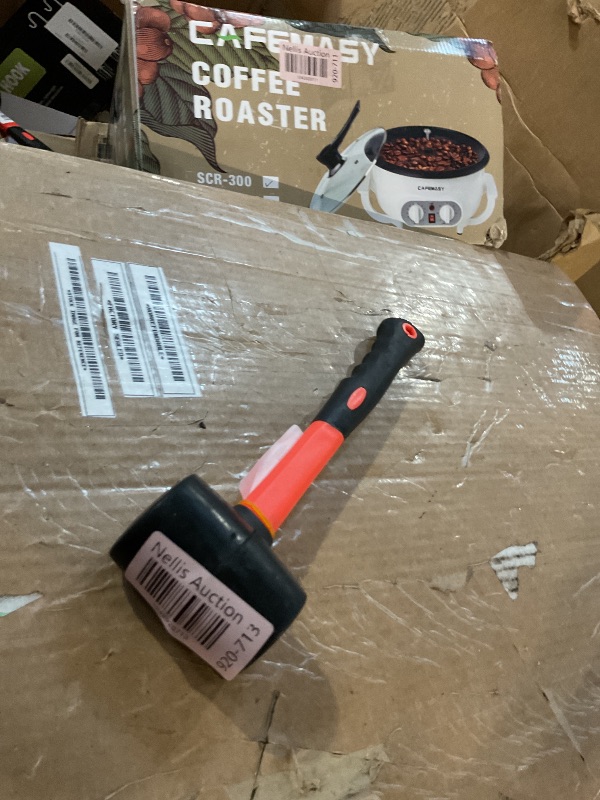 Photo 1 of (Used)(see images) 12 oz Rubber Mallet Hammer with Shock-absorbing Fibre Handle Soft Blow Tasks without Damage Double-Faced Soft Mallet 