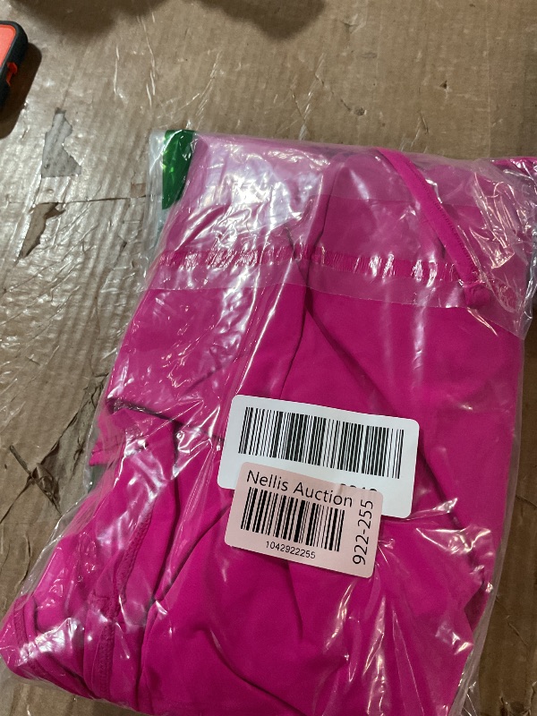 Photo 1 of (see all images) Romper One Piece Swimsuits with Short - Women Boyleg with Pockets Modest Bathing Suit 2025 Swimwear Purple S