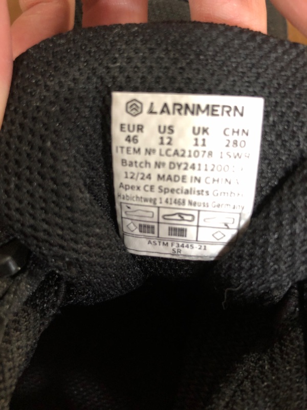 Photo 1 of (see all images) LARNMERN Waterproof Slip Resistant Work Shoes for Men Sneakers Working Chef Kitchen Casual Air Cushion, Black 12