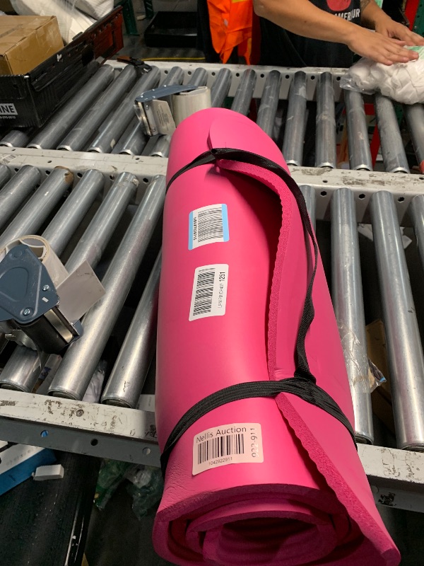 Photo 1 of Amazon Basics 1/2 Inch Extra Thick Exercise Yoga Mat with Carrying Strap, Cushioned Support, for Fitness and Gym Workouts, Pink