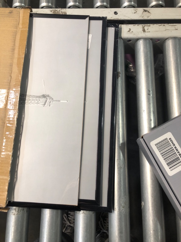 Photo 1 of (ONE IS DAMAGED) (USED/FAIR) upsimples 18x24 Picture Frame Black 3 Pack, Scratch-Proof Poster Frames 18 x 24 for Photo Gallery - Slide-in Strips, Horizontal or Vertical Wall Mounting