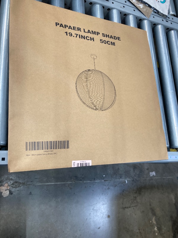 Photo 1 of 1PC 19.7 Inch Round Rice Paper Lamp Shades, White Paper Lanterns Lights,Paper Pendant Light Shade,Hanging Paper Lamp Shade,Noguchi Lamp Shade,Lampshade for Living Room,Excluding Wires and Bulbs