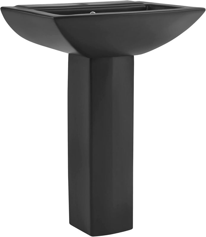 Photo 1 of ***SINK ONLY/MISSING PEDESTIAL**Sublime Square Two-Piece Pedestal Sink in Matte Black