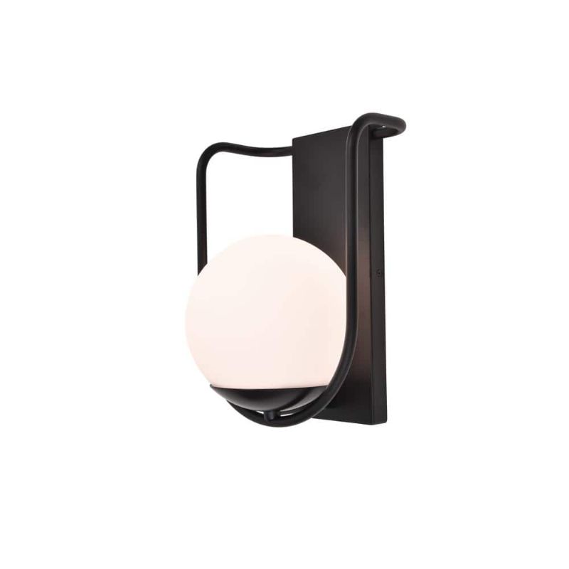 Photo 1 of 1-Light Black Outdoor Smart WiFi Wall Mount Lantern Sconce with A19 Smart Light Bulb Included
