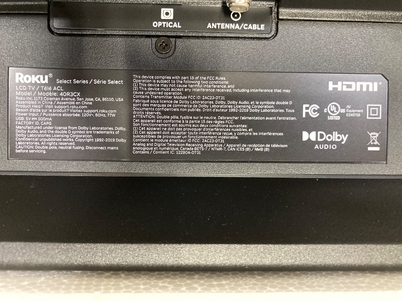 Photo 1 of ***PARTS ONLY***
Roku Smart TV 2025 – 40-Inch Select Series, 1080p Full HD TV – RokuTV with Voice Remote – Flat Screen LED Television with Wi-Fi for Streaming Live Local News, Sports, Family Entertainment
