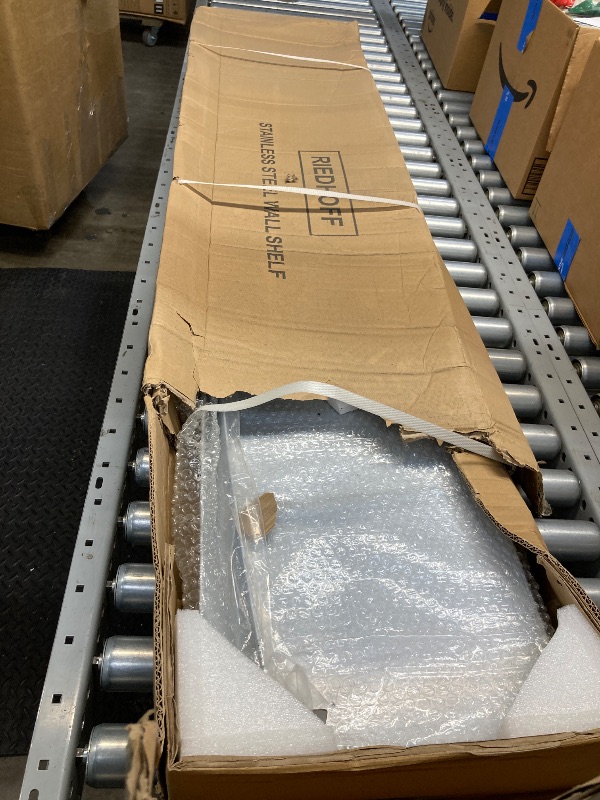 Photo 1 of 12" X 60"Commercial Stainless Steel Wall Mounted Shelf with 7 Hooks
