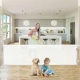 Photo 1 of 140 Inch Retractable Baby Gates, Extra Wide Baby Gates for Large Openings, Mesh Dog Gate Retractable, Safety Gates for Kids or Pets, Extra Long Baby Gates for Stairs Doorway Indoor Outdoor-White
