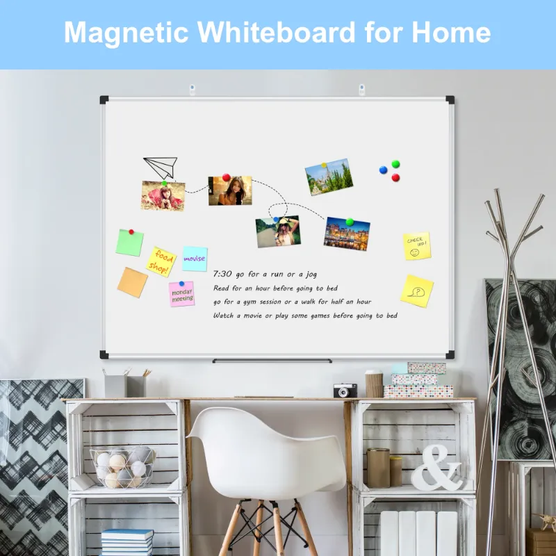 Photo 1 of ***DAMAGED FRAME/NO HOLES***AGCAN Dry Erase Board 47" x 35" Magnetic Whiteboard Large Marker Board 4'x3' White Board Wall Mount
