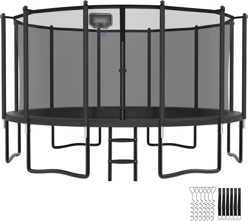 Photo 1 of ***PARTS ONLY***
YORIN Tranpoline 16FT 15FT 14FT 12FT 10FT 8FT Tranpoline for Kids and Adults 1500LBS Tranpoline with Basketball Hoop, Enclosure Net, Back Yard Heavy Duty Recreational Tranpolines, ASTM Approved
