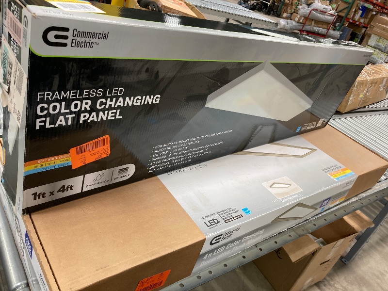 Photo 1 of 1 Ft. X 4 Ft. 40-Watt Dimmable White Integrated LED 4000 Lumens Frameless Flat Panel with Color Change 3CCT
