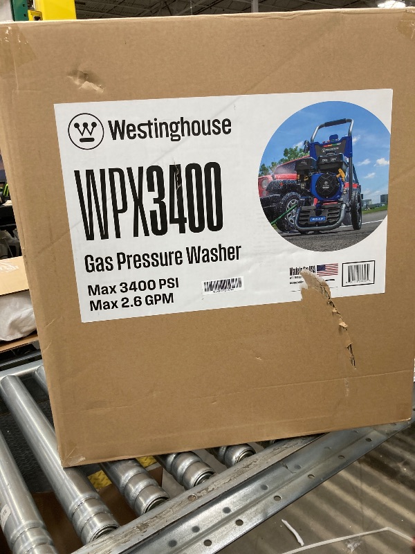 Photo 1 of ***MISSING PARTS***Westinghouse WPX3400 Gas Pressure Washer, 3400 PSI and 2.6 Max GPM, Onboard Soap Tank, Spray Gun and Wand, 5 Nozzle Set, for Cars/Fences/Driveways/Homes/Patios/Furniture