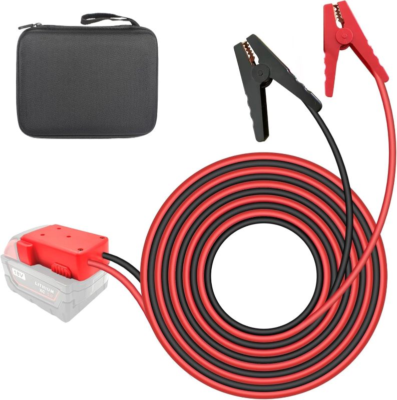 Photo 1 of 
Jumper Cable Clamps for Milwaukee M18 18V Battery Jump Starter, 5.90 FT 8AWG Car Battery Jumper Cable with Adapter, Automotive Battery Booster Cable for Tools used to Jump Start a Car
