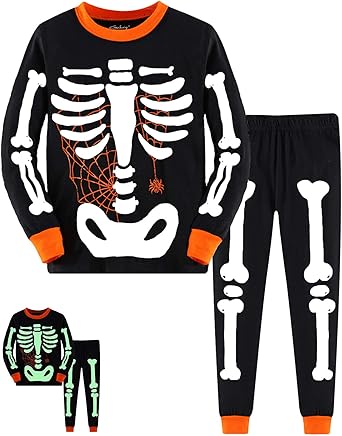 Photo 1 of 	
EULLA Little Boy Pajamas Sets Toddler Skeleton Pumpkin Cotton Kids Sleepwear 2-7 Years

