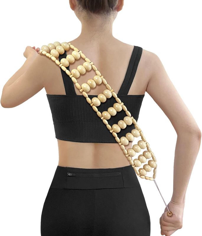 Photo 1 of 
ood Back Massager Roller Rope, Manual Massage Strap for Back, Neck, Shoulders, Legs, Waist Pain Relief, Wooden Therapy Lymphatic Anti Cellulite Muscle Recovery Massage Tool
