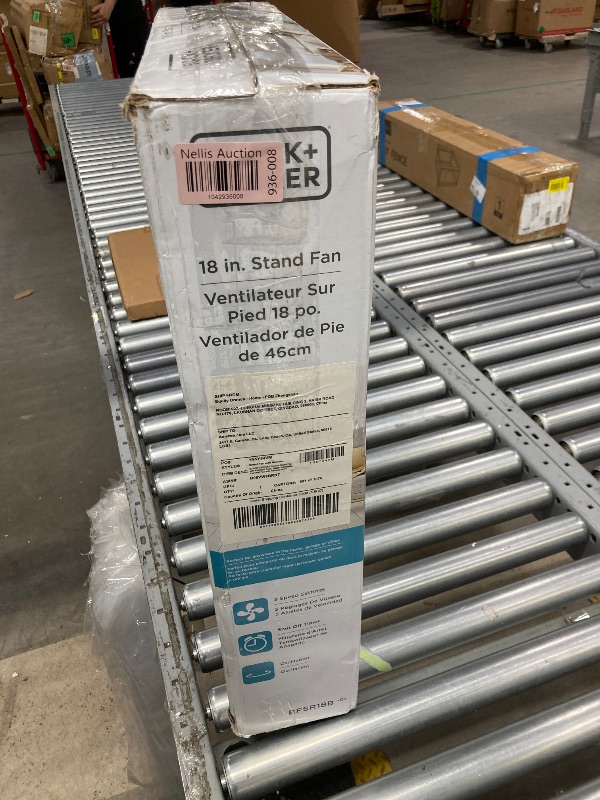 Photo 1 of BLACK+DECKER 18-Inch Stand Fan with Pedestal Base, Height Adjustable Pedestal Fan with Remote and Touch Control Panel, Free Standing Fan with 90-Degree Oscillating and 3-Speed Settings, Black