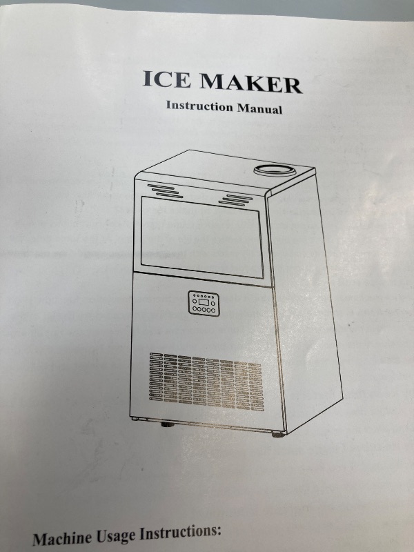 Photo 1 of ROVSUN 90LBS/24H Commercial Ice Maker with 2 Water Inlets, Stainless Steel Ice Machine Countertop & Freestanding for Restaurant Bar with 11lbs Storage Bin, Ice Scoop, Drain Pipe & Water Filter