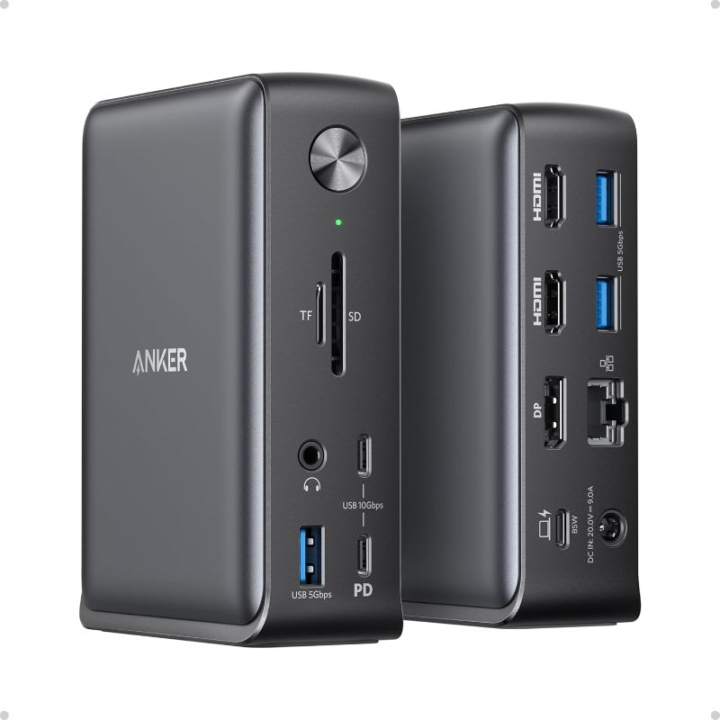 Photo 1 of  Macbook  Docking Station, 13-in-1 USB-C Docking Station, Triple Display with 2 x 4K HDMI and 1 x DP, 85W Charging for Laptop, 10 Gbps USB-C and 5 Gbps USB-A Data, Ethernet, Audio,