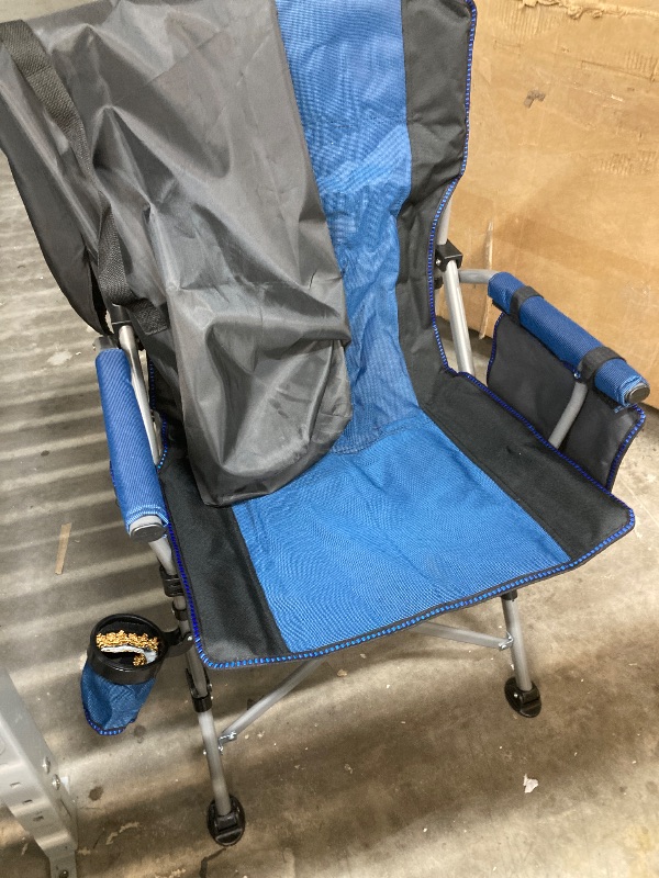 Photo 1 of  Camping Chair for Adults, Heavy Duty 330lbs Capacity Folding Chairs for Outdoor, 600D Oxford Mesh High Back Camping Chairs with Arm Rest Cup Holder and Portable Carrying Bag(Blue) *****picture is for reference only *****
