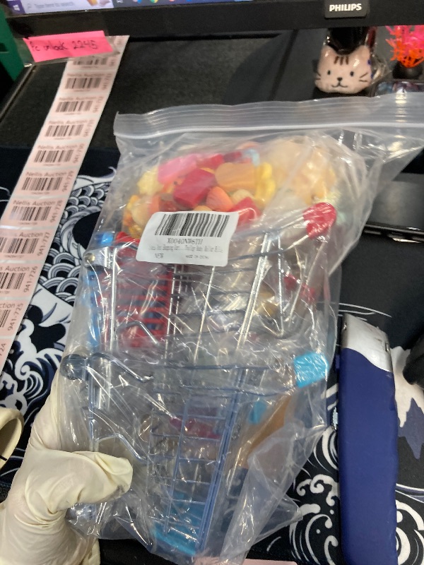 Photo 1 of 134pcs Mini Shopping Cart Basket Miniature Food Drink Bottle Supermarket Metal Handcart Toys Doll House Store Cosplay Game Dollhouse Grocery Fruit Cake Bread Party Trolley Model Dollar Bills