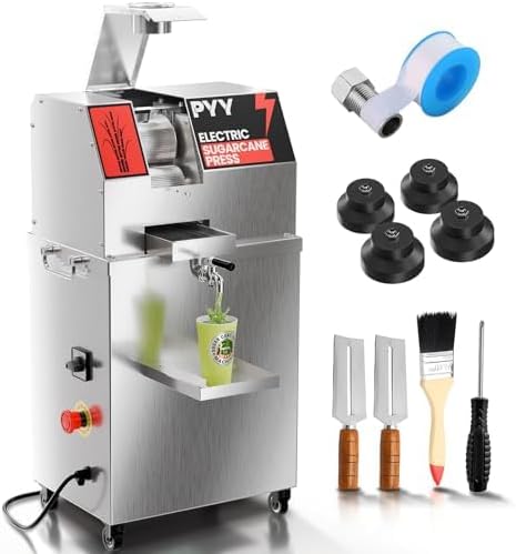 Photo 1 of ***NO MACHINE/ONLY ACCESSORY KIT**PYY Sugar Cane Juicer Machine - Commercial Electric 3-Rollers Sugarcane Juice Press Stainless Steel Extractor, Guarapera de Caña de Azúcar Eléctrica with 4 Wheels, Cleaning Brush, 2 Peelers