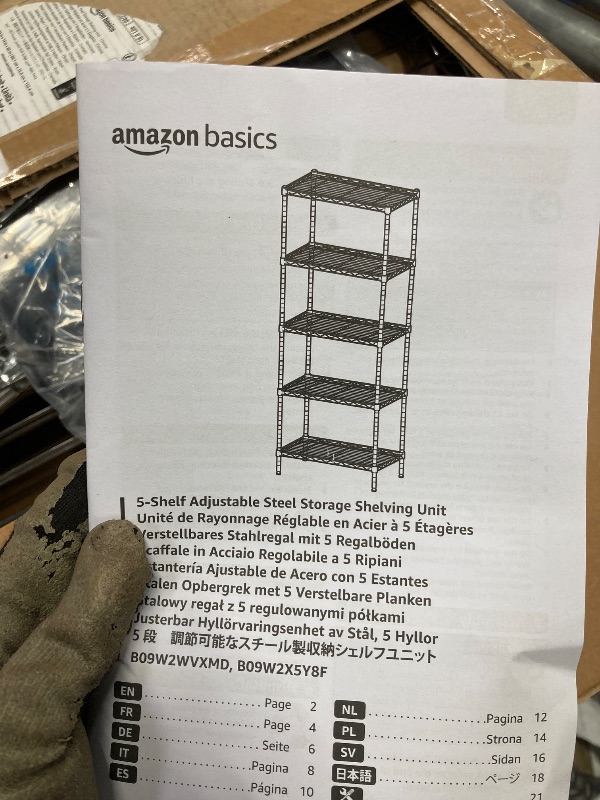 Photo 1 of  5 shelf adjustable steel storage shelving unit 