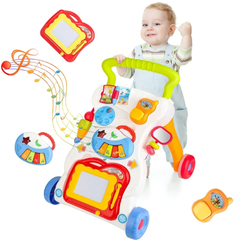 Photo 1 of 3 in 1 Baby Walker with Music Lights Sit to Stand Toddler Learning Walking Push Toys for 6-12 Months Boys Girls