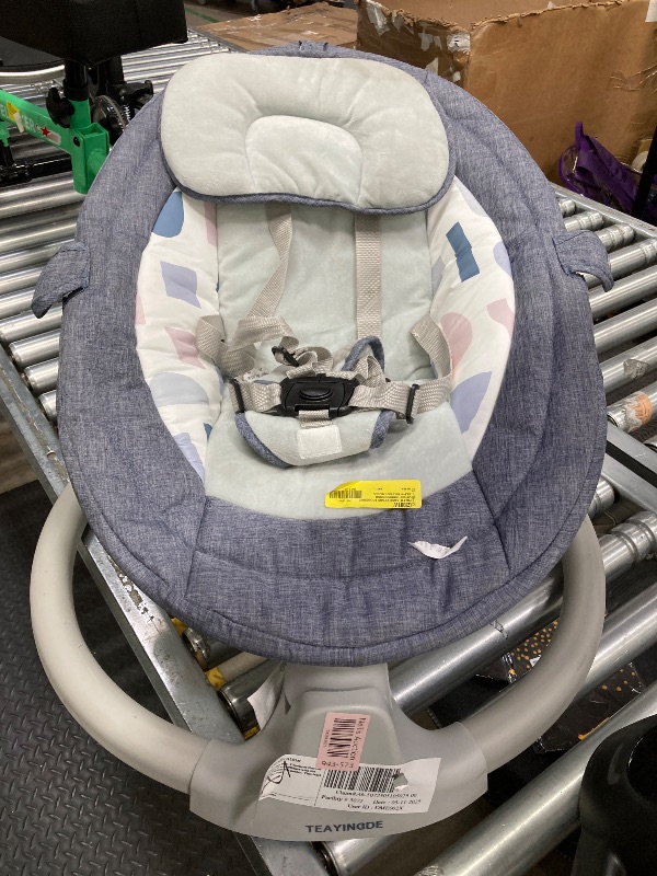 Photo 1 of ***item is dirty ****TEAYINGDE Baby Swing for Infants - APP Remote Bluetooth Control 5 Speed Settings 10 Lullabies USB Plug (Blue)