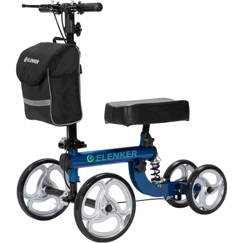 Photo 1 of **NO BAG** ELENKER Knee Scooter Steerable Deluxe Medical Knee Walkerfor Foot Injury Crutch Alternative Blue