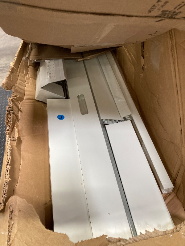 Photo 1 of ***MAYBE PARTS ONLY***
JUBEST 36"x84" White PVC Sliding Barn Door with Hardware Kit and Pull, Translucent Lightweight Plastic Barn Door, Water-Proof Acrylic Pane Door, Renter Friendly Barn Door, Easy Assembly