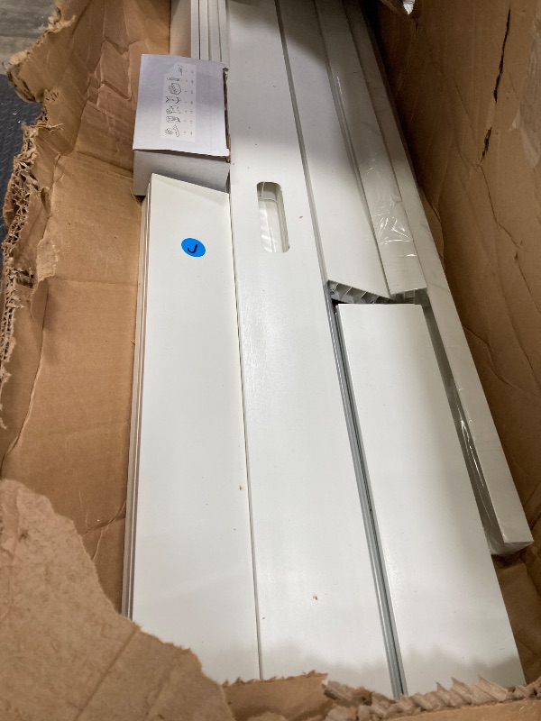 Photo 1 of ***MAYBE PARTS ONLY***
JUBEST 36"x84" White PVC Sliding Barn Door with Hardware Kit and Pull, Translucent Lightweight Plastic Barn Door, Water-Proof Acrylic Pane Door, Renter Friendly Barn Door, Easy Assembly
