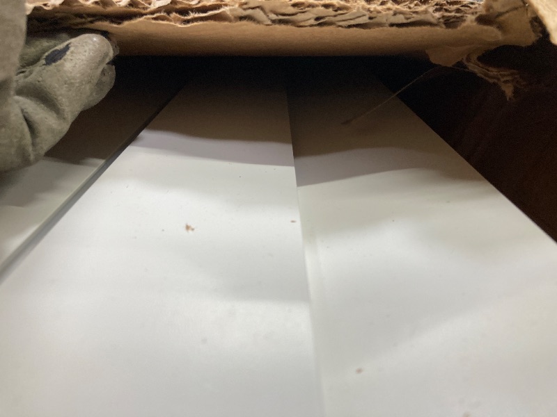 Photo 1 of ***MAYBE PARTS ONLY***
JUBEST 36"x84" White PVC Sliding Barn Door with Hardware Kit and Pull, Translucent Lightweight Plastic Barn Door, Water-Proof Acrylic Pane Door, Renter Friendly Barn Door, Easy Assembly