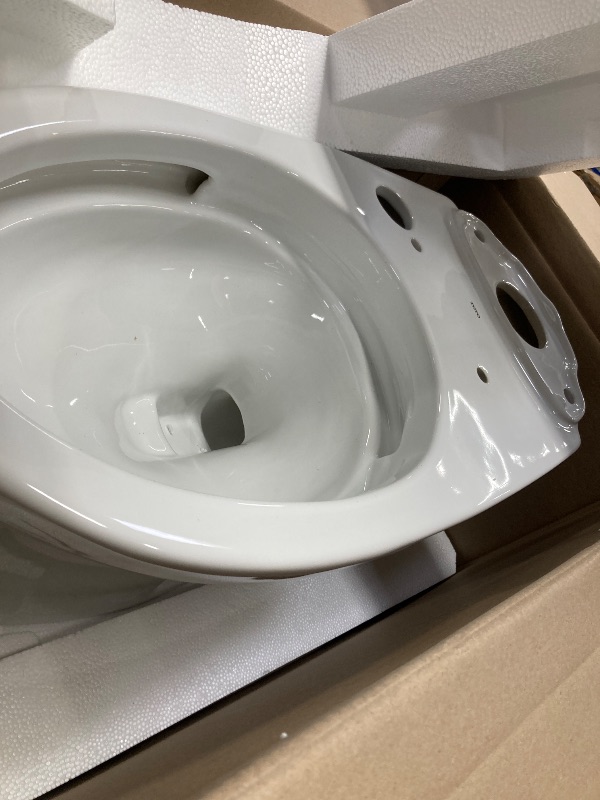 Photo 1 of **ONLY THE BOWL/MISSING SEAT AND TANK**TOTO Drake WASHLET+ Two-Piece Elongated 1.6 GPF TORNADO FLUSH Toilet and S7 Contemporary Bidet Seat with Auto Flush, Cotton White - MW7764726CSGA#01