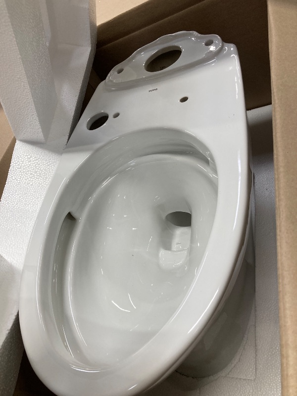 Photo 1 of **ONLY THE BOWL/MISSING SEAT AND TANK**TOTO Drake WASHLET+ Two-Piece Elongated 1.6 GPF TORNADO FLUSH Toilet and S7 Contemporary Bidet Seat with Auto Flush, Cotton White - MW7764726CSGA#01