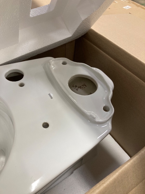 Photo 1 of **ONLY THE BOWL/MISSING SEAT AND TANK**TOTO Drake WASHLET+ Two-Piece Elongated 1.6 GPF TORNADO FLUSH Toilet and S7 Contemporary Bidet Seat with Auto Flush, Cotton White - MW7764726CSGA#01