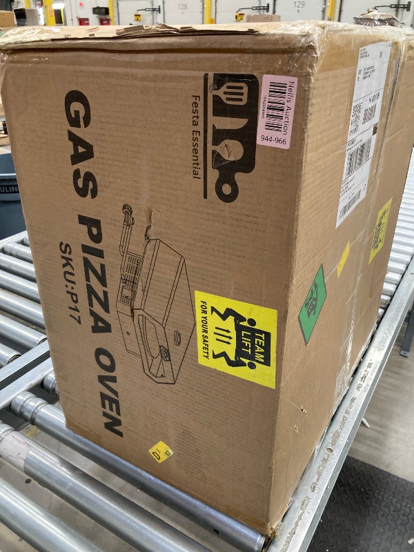 Photo 1 of 16" Propane Gas Portable Outdoor Pizza Oven w/Rotating Stone and Integrated Thermometer - Carry Bag, Peel, Cutter, 1 Lb. Cylinder Adapter and 4 Ft. Hose w/Regulator for 20 Lbs. Tanks Included