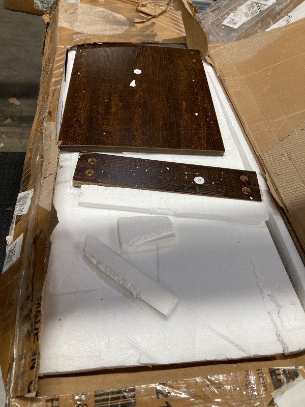 Photo 1 of  Farmhouse Fireplaced TV Stand with Adjustable Shelves Espresso Environmental Center