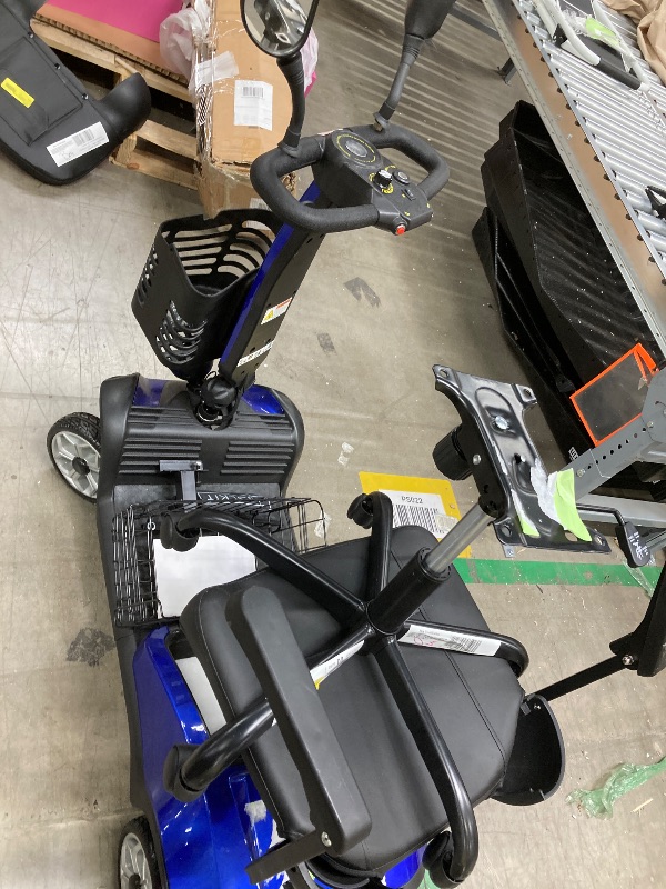 Photo 1 of ***NO BATTERY OR CHARGER**SACVON 4 Wheels Mobility Scooter with Cane Holder for Seniors, Electric Folding Wheelchair Device for Travel, Blue