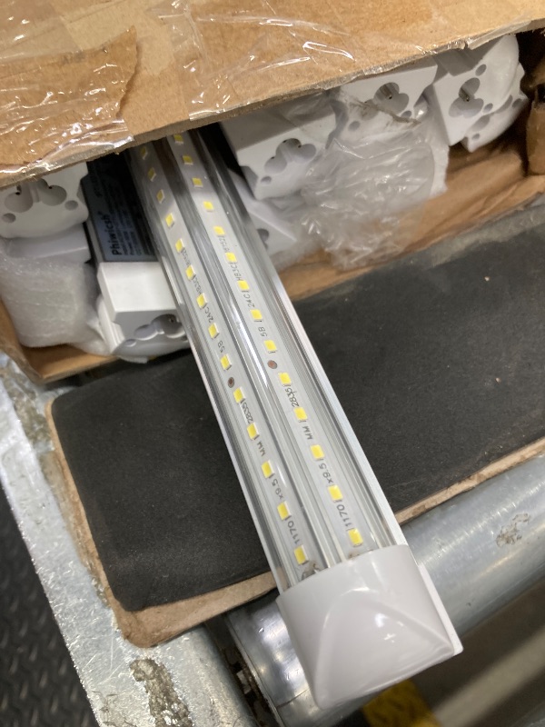 Photo 1 of 10-Pack 8ft LED Shop Light Fixture - 90W T8 Integrated LED Tube Light - 6500K 12000LM V-Shape Linkable - High Output - Clear Cover - Plug and Play - 270 Degree Lighting for Garage, Shop, Barn