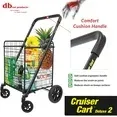 Photo 1 of dbest products Cruiser Cart Deluxe 2 Shopping Grocery Rolling Folding Laundry Basket on Wheels Foldable Utility Trolley Compact Lightweight Collapsible, Silver
