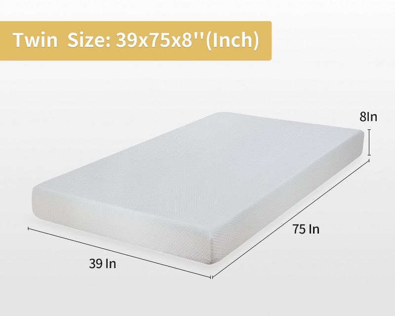 Photo 1 of Full Gel Memory Foam Mattress Medium Firm 8 in. Bed-in-a-Box Mattress
