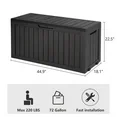 Photo 1 of Bifanuo 75 Gallon Deck Box Lockable Resin Outdoor Storage Box waterproof Outdoor Container for Patio Furniture Cushions, Pillow with Wheels
