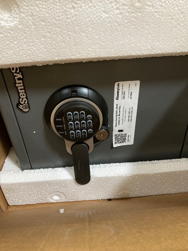 Photo 1 of SentrySafe Fireproof and Waterproof Gun Metal Gray Steel Floor Safe with Digital Keypad, 1.23 Cubic Feet, 17.8 x 16.3 x 19.3 inches, STW123GTC