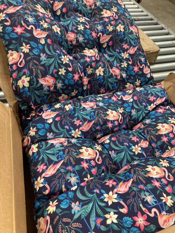 Photo 1 of LVTXIII Outdoor Low Back Chair Cushions, Seasonal Replacement Adirondack Chair Cushion with Ties, Patio Waterproof Seat Cushions for Home Garden Use, 21 W x 21 D,  peacock blue