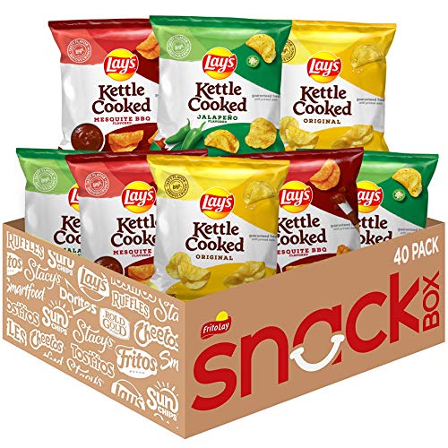 Photo 1 of /Lay S Kettle Cooked Potato Chips Variety Pack Snack Chips 1oz Bags 40 Count Multipack
