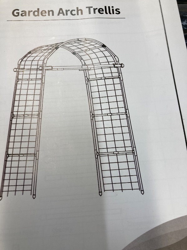 Photo 1 of Garden Arch Trellis 7FT Extra Tall Polyethylene-Coated Stainless Steel Garden Trellis for Climbing Plants Outdoor Garden Trellis Arch for Cucumber Trellis, Gardening Trellis with Clips Trellis Netting