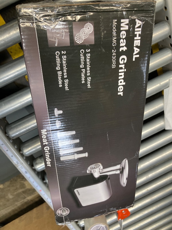 Photo 1 of ***MISSING PARTS*** Electric Meat Grinder, Sausage Stuffer with 3 Sausage Tubes, 2 Blades, 3 Plates, 3200W Max, Meat Grinder Heavy Duty for Home Kitchen Use, Stainless Steel (Black)