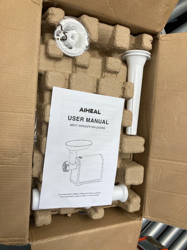 Photo 1 of ***MISSING PARTS*** Electric Meat Grinder, Sausage Stuffer with 3 Sausage Tubes, 2 Blades, 3 Plates, 3200W Max, Meat Grinder Heavy Duty for Home Kitchen Use, Stainless Steel (Black)