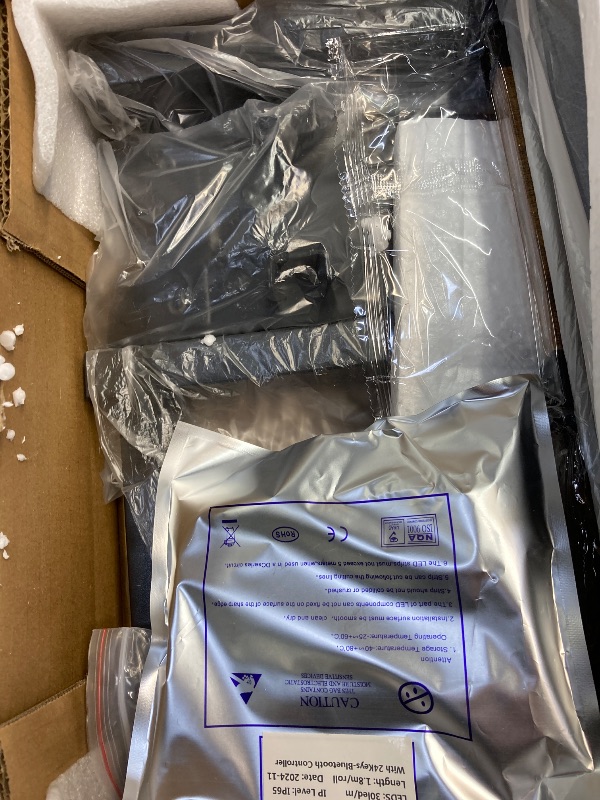 Photo 1 of **MISSING PARTS**OLEVS King Bed Frame with Headboard, Metal Platform Bed King Size with 2-Tier Storage, LED Light & Charging Station Type C, No Box Spring Needed, Easy Assembly