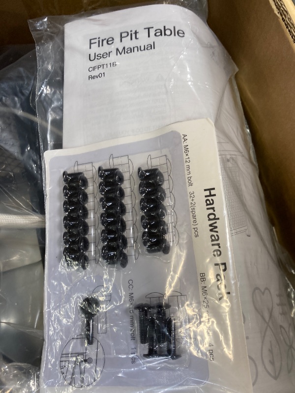 Photo 1 of Ciays Propane Fire Pit, 27-inch Fire Pit Table with Two Cup Holders, 50,000 BTU Steel Gas Fire Pit with Pulse Ignition System, Perfect for Patio, Garden & Backyard Gatherings, CIFPT11B, Black