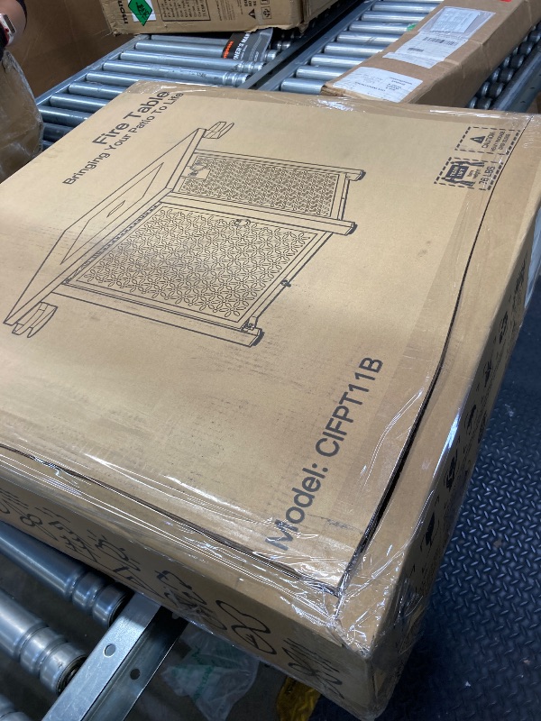 Photo 1 of Ciays Propane Fire Pit, 27-inch Fire Pit Table with Two Cup Holders, 50,000 BTU Steel Gas Fire Pit with Pulse Ignition System, Perfect for Patio, Garden & Backyard Gatherings, CIFPT11B, Black